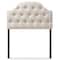 Baxton Studio Morris Beige Upholstered Button-Tufted Twin Size Headboard 125-6980 - alternate 1
